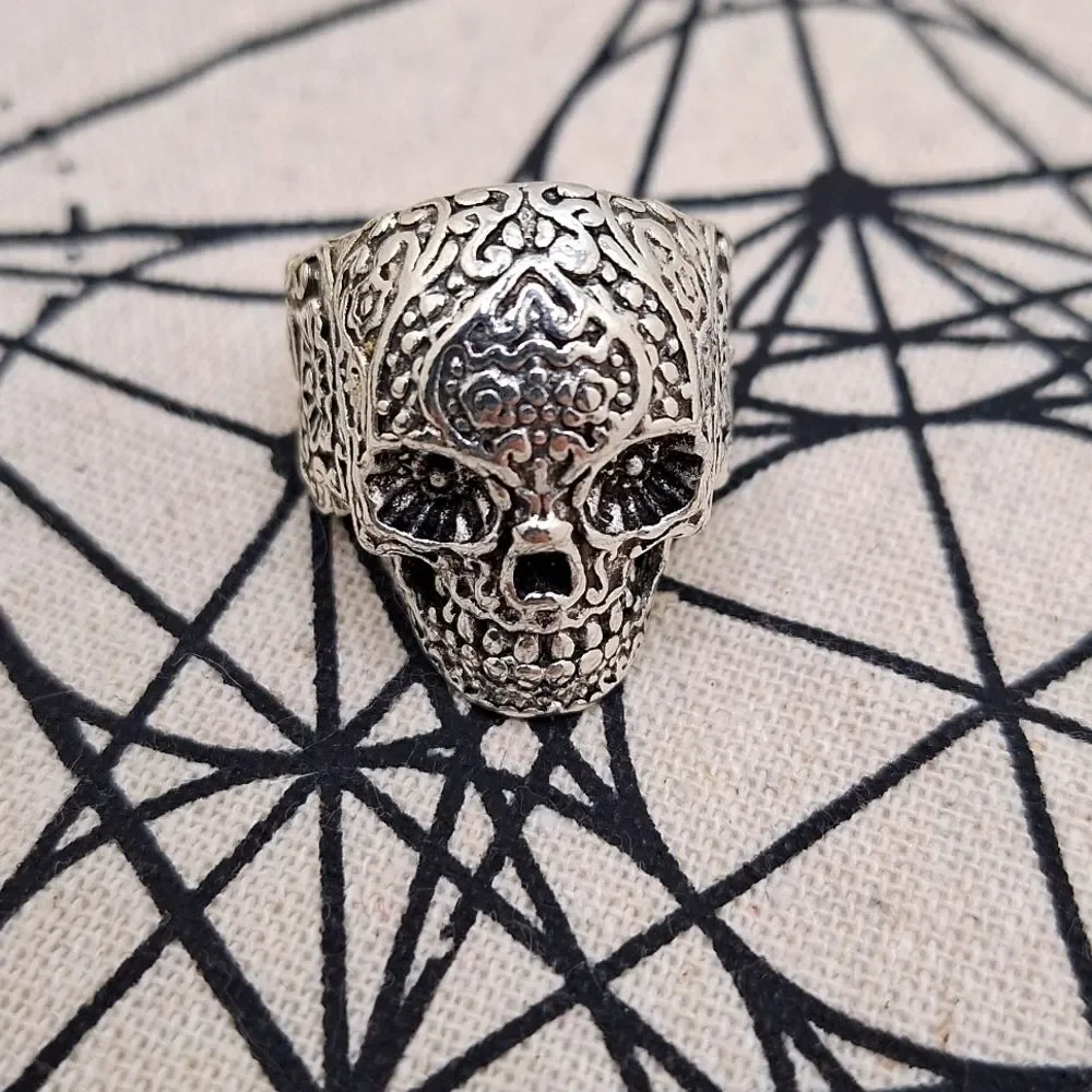 Sugar skull ring size 10 day of the dead dia de los muertos